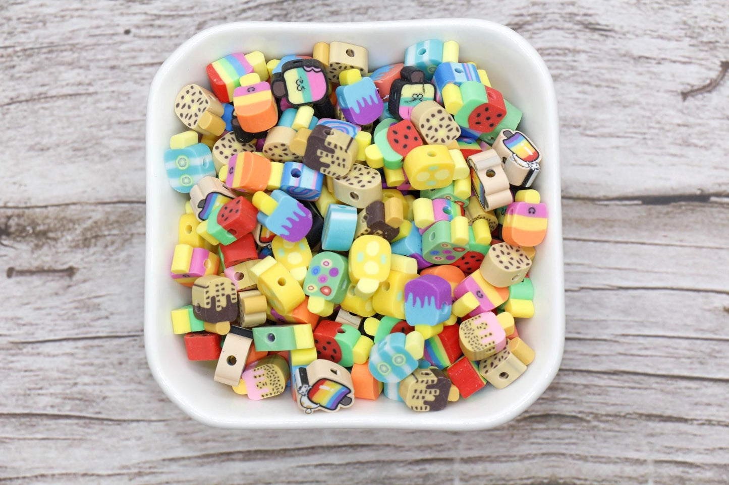 Popsicle Polymer Clay Beads, Ice Cream and Sweet Food Charms, Kawaii Jewelry Making Supplies, Cute Beads for Bracelets Necklaces #914