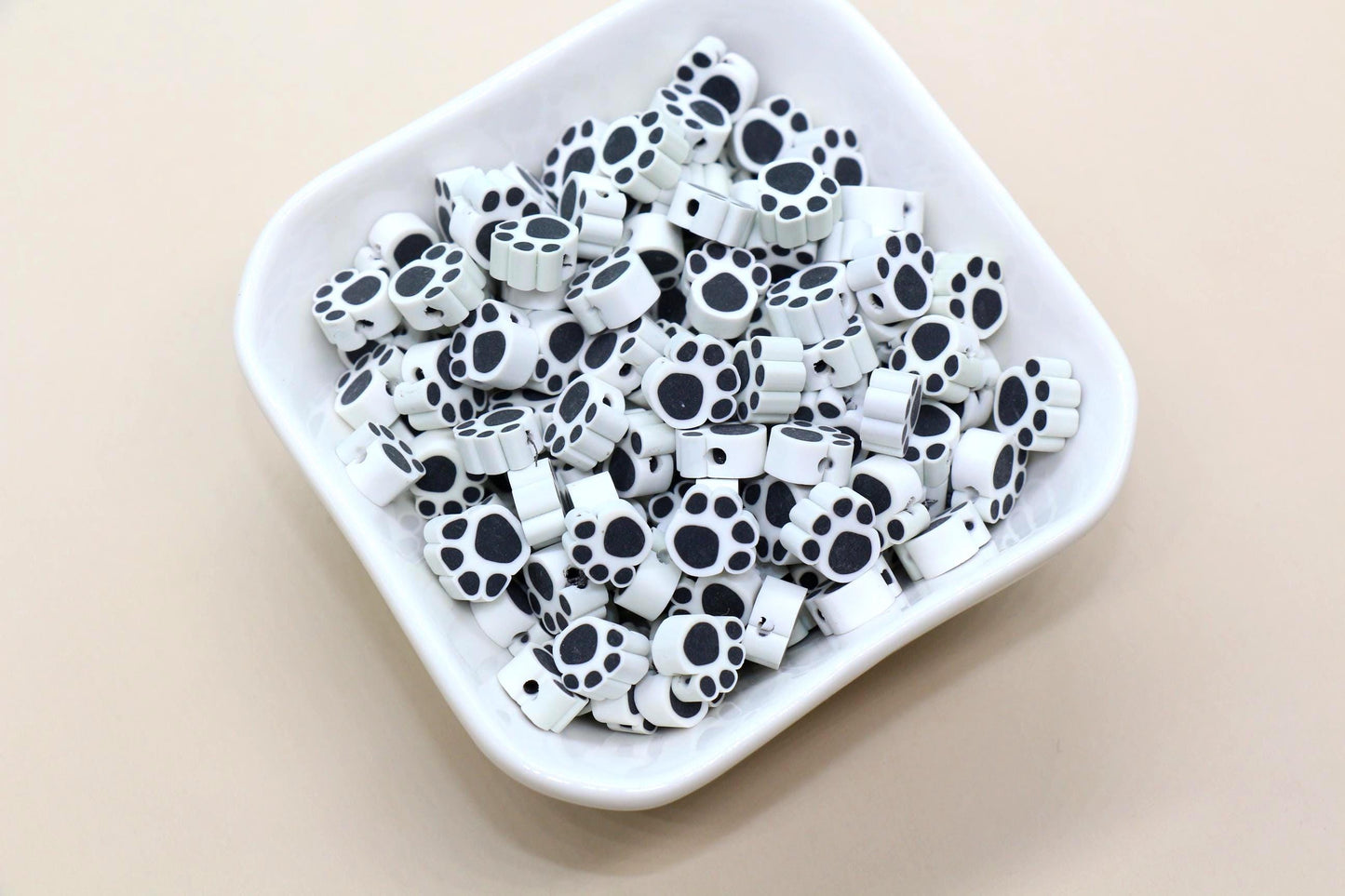 Paw Beads, Dog Paw Beads for Jewelry Making, Polymer Clay Beads for DIY Bracelets, Necklaces, Cute Animal Charms, Pet Lover Gifts #929