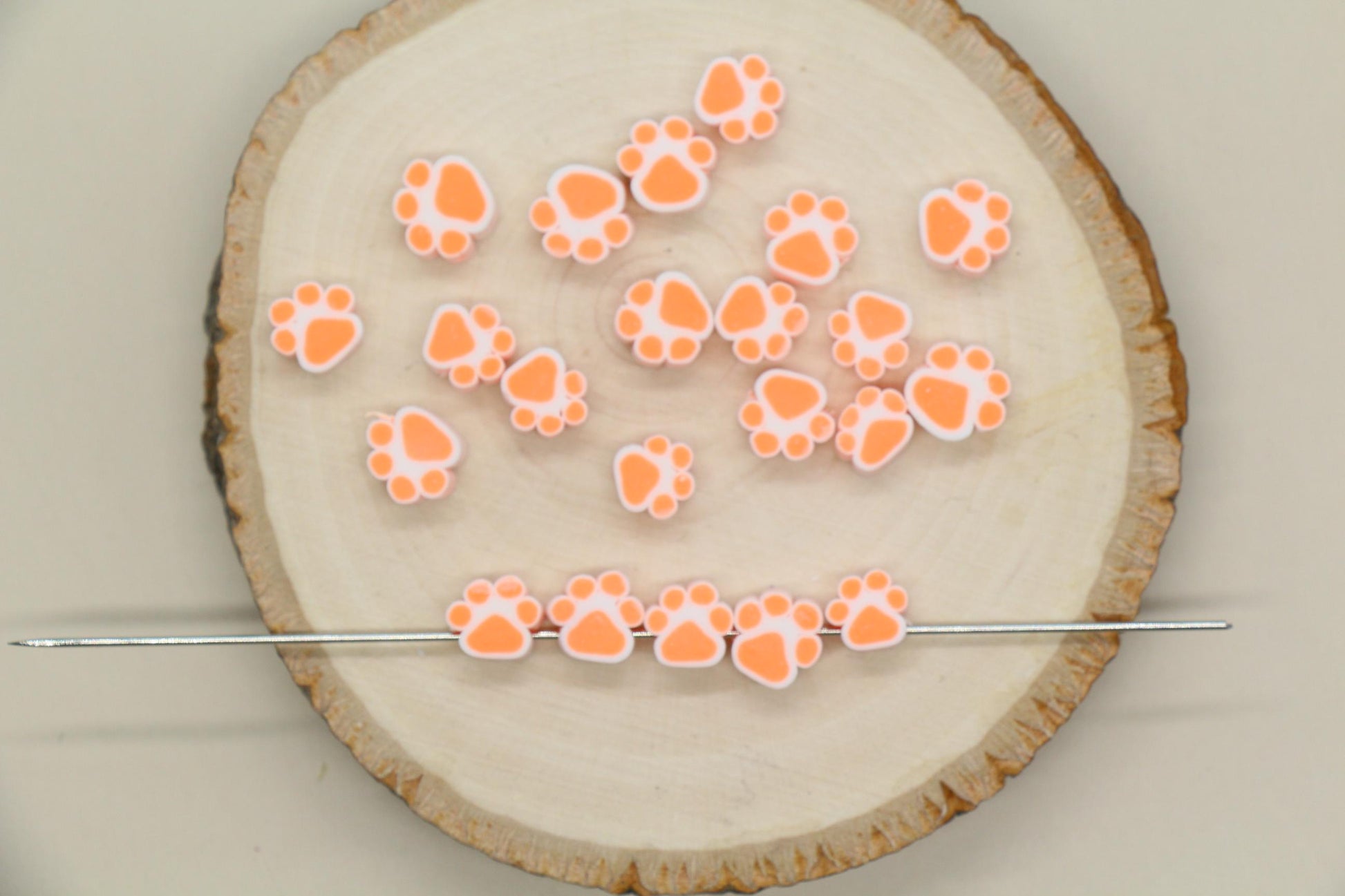 Dog Paw Beads, Polymer Clay Paw Beads for Jewelry Making, Cute Animal Beads for DIY Bracelets, Necklaces, Pet Lover Gifts #931