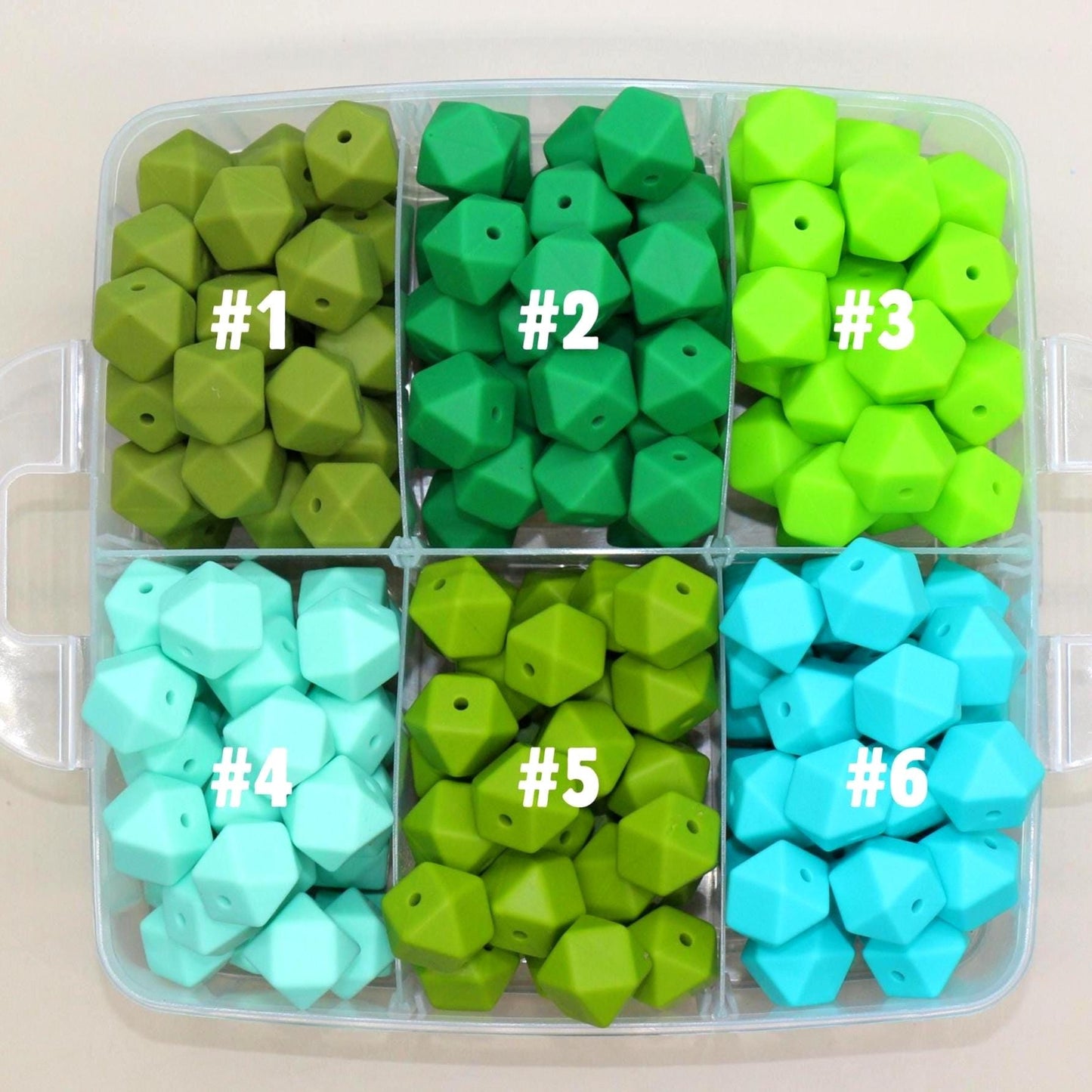 14mm Green Hexagon Silicone Beads, Geometric Beads for DIY Jewelry Making, Soft Silicone Beads for Bracelets, Keychains, Bulk Bead Supplies