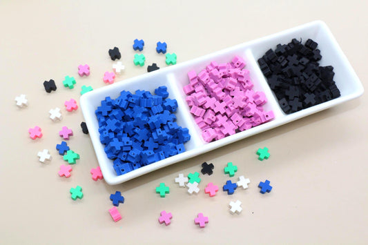 Polymer Clay Beads, Cross Beads , Jewelry Making Supplies for DIY Bracelets, Necklaces