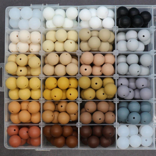 15mm Earth tones Silicone Beads for Bracelets, Soft Round DIY Jewelry Beads, Keychain Craft Supplies, Silicone Beads for DIY Jewelry Making