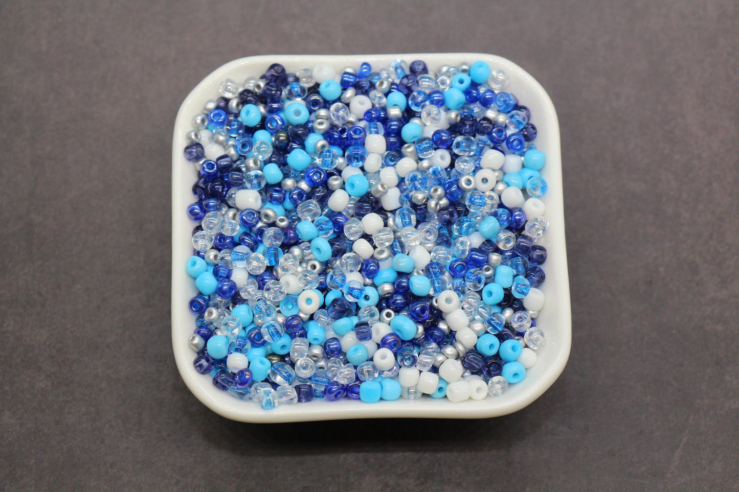 Mix Glass Seed Beads, Size 4mm 6/0 Glass Seed Beads, Blue Mix Seed Beads, Rocailles Beads, Bracelet Beads #3661