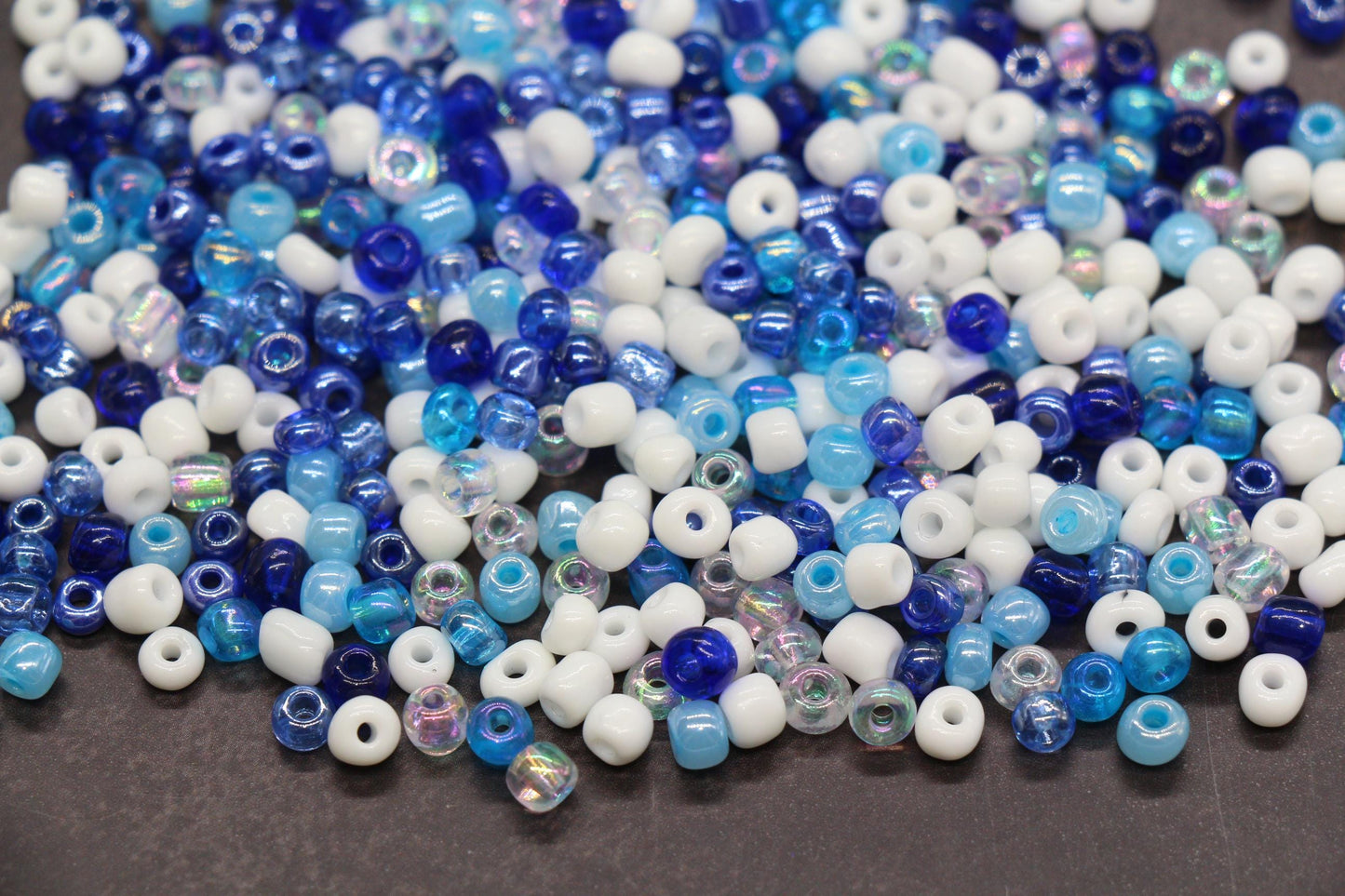 Mix Glass Seed Beads, Size 4mm 6/0 Glass Seed Beads, Blue and Pink Mix Seed Beads, Rocailles Beads, Bracelet Beads #3663