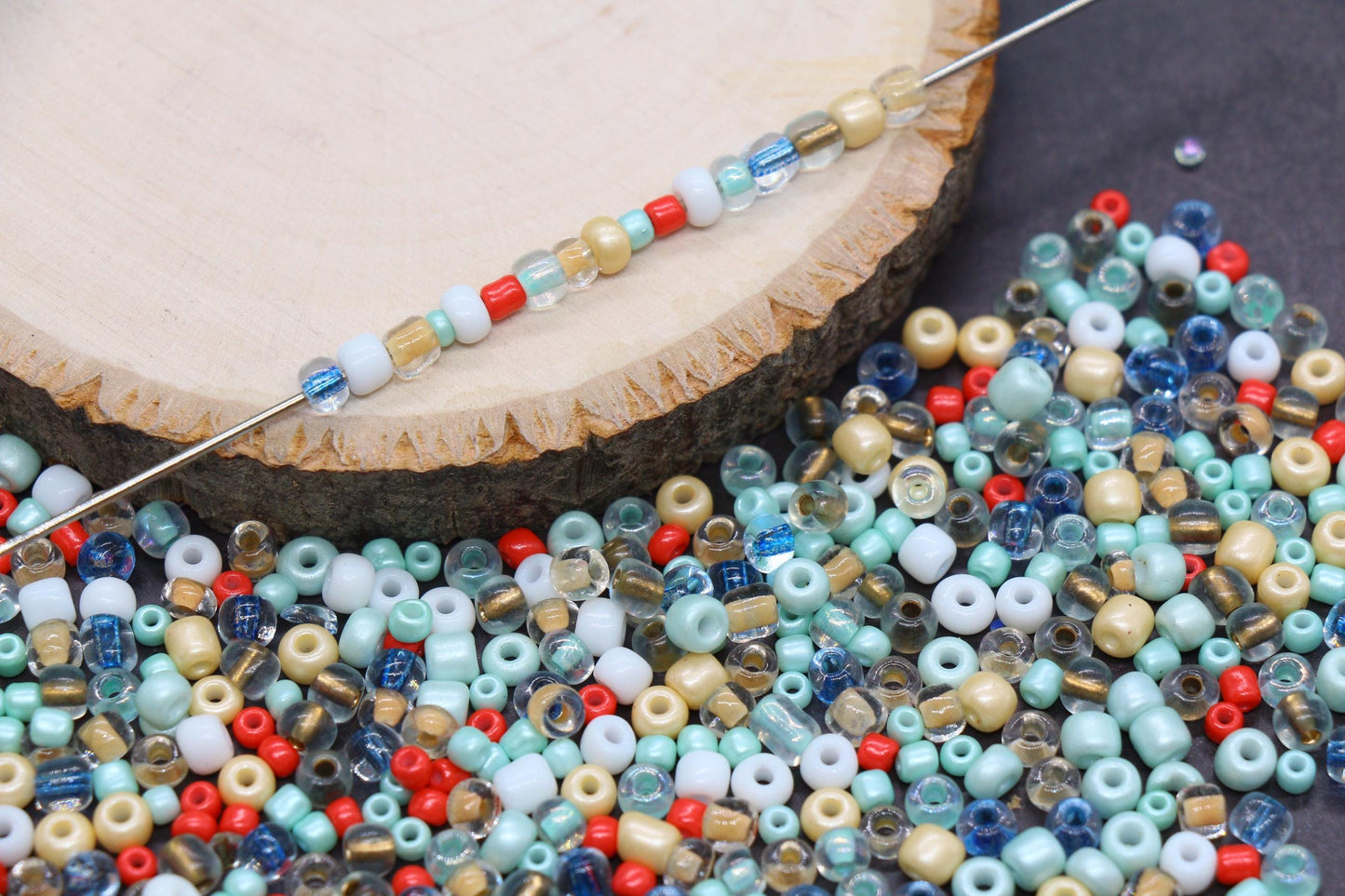 Mix Glass Seed Beads, Size 4mm 6/0 Glass Seed Beads, Mix Seed Beads, Rocailles Beads, Bracelet Beads #3669