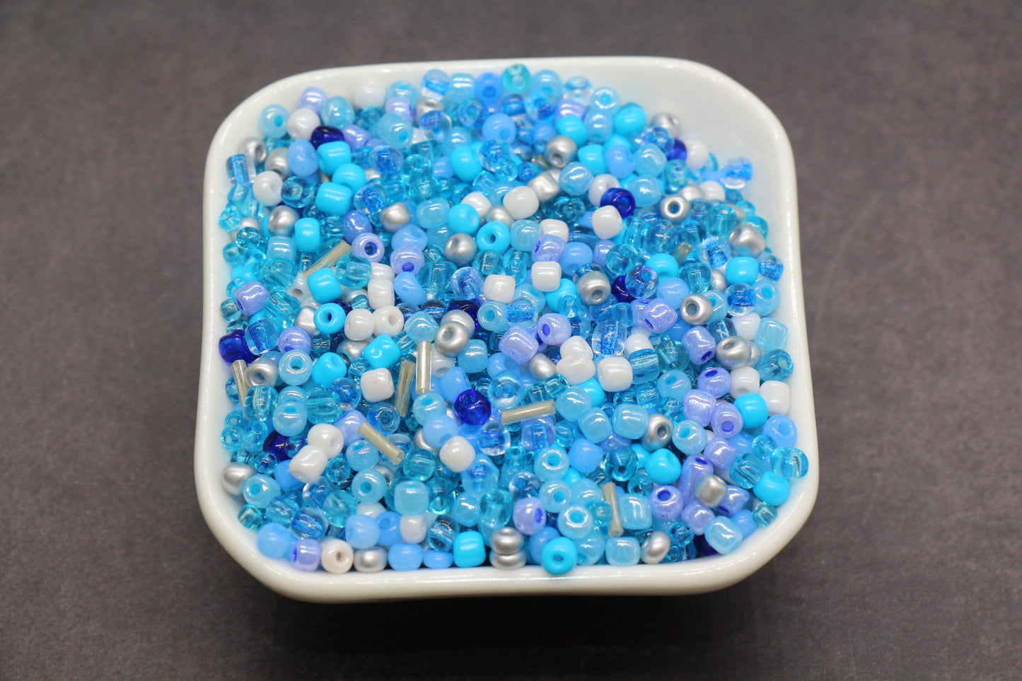 Mix Blue Glass Seed Beads, Size 4mm 6/0 Glass Seed Beads, Mix Seed Beads, Rocailles Beads, Bracelet Beads #3679
