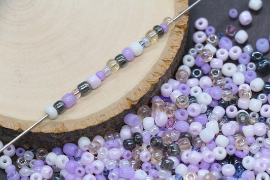 4mm purple mix 6/0 glass seed beads for bracelets and DIY jewelry making