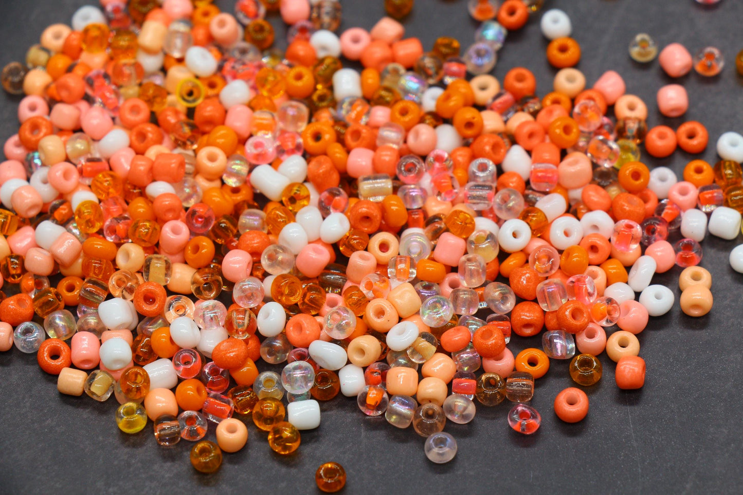 Mix Orange Glass Seed Beads, Size 4mm 6/0 Glass Seed Beads, Mix Seed Beads, Rocailles Beads, Bracelet Beads #3689
