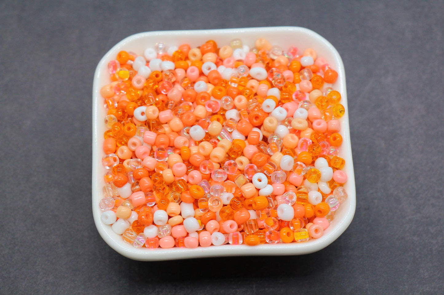 Mix Orange Glass Seed Beads, Size 4mm 6/0 Glass Seed Beads, Mix Seed Beads, Rocailles Beads, Bracelet Beads #3689