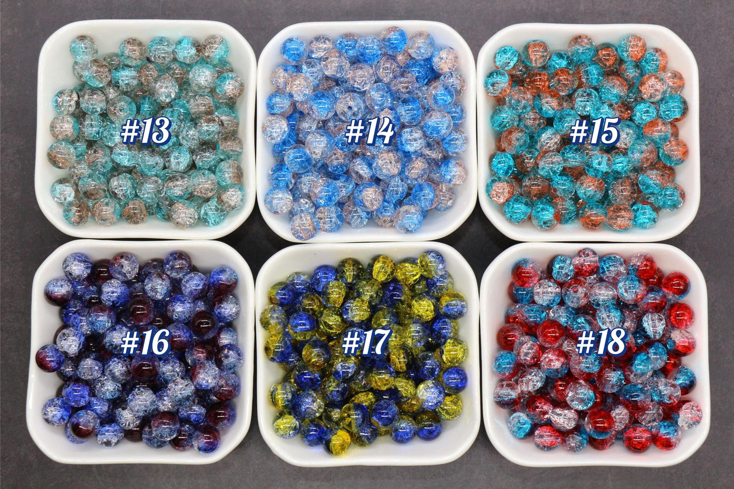 10mm Crackled Glass Beads, Cracked Beads for Jewelry Making, Boho Crafts, DIY Bracelets & Necklaces