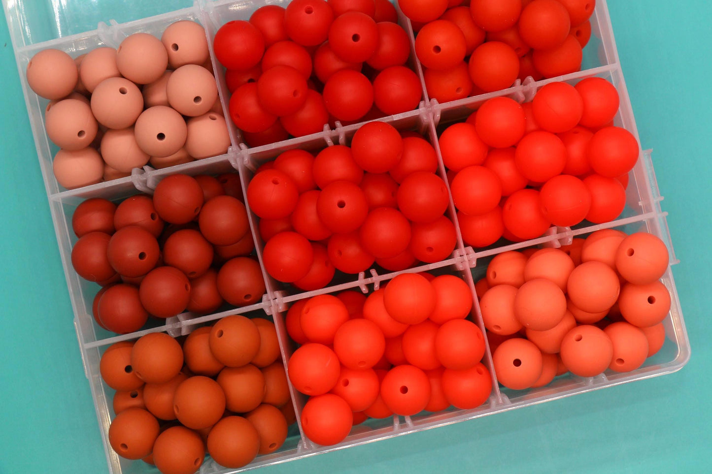 15mm Red Silicone Beads for Bracelets, Soft Round DIY Jewelry Beads, Keychain Craft Supplies,
