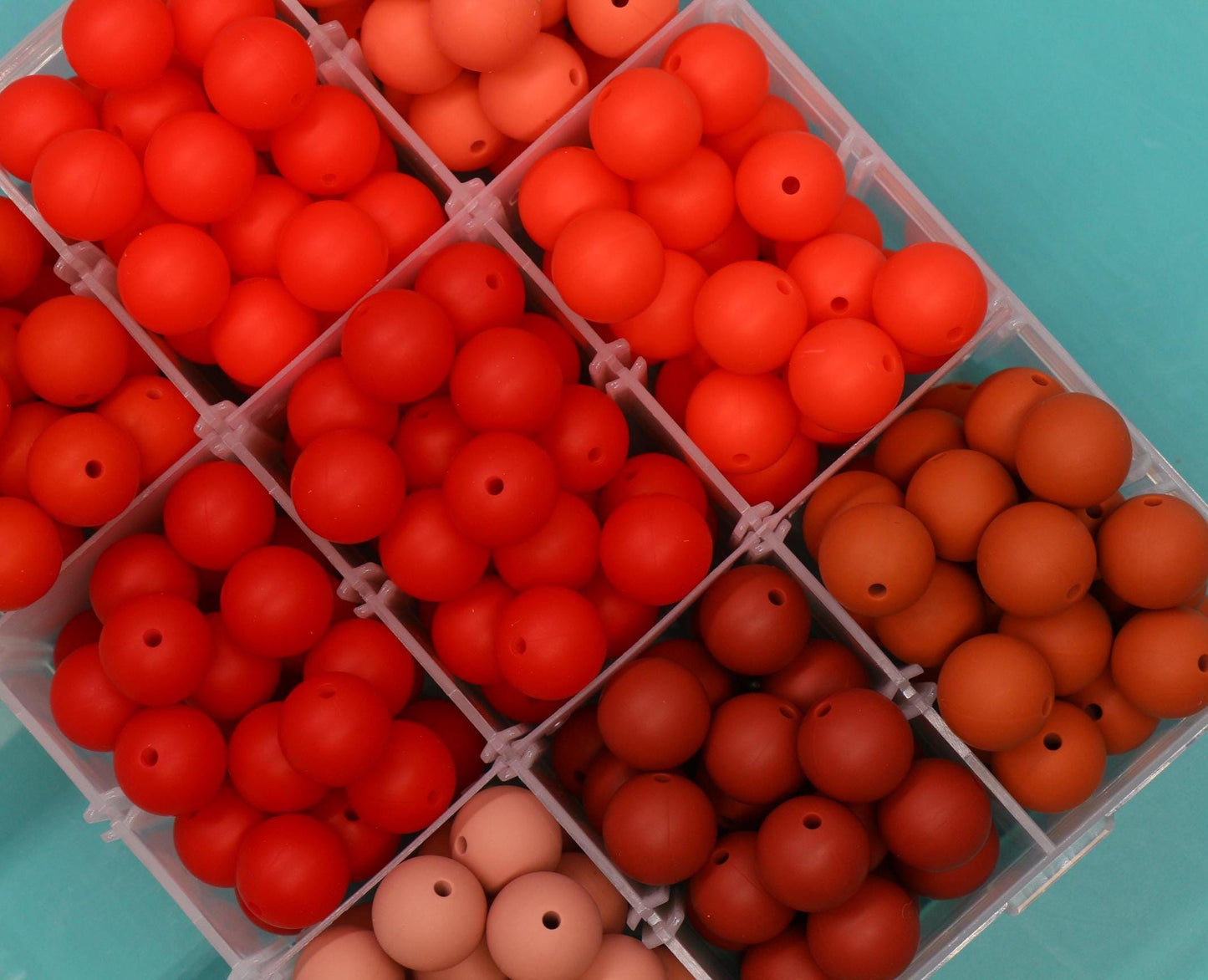 15mm Red Silicone Beads for Bracelets, Soft Round DIY Jewelry Beads, Keychain Craft Supplies,