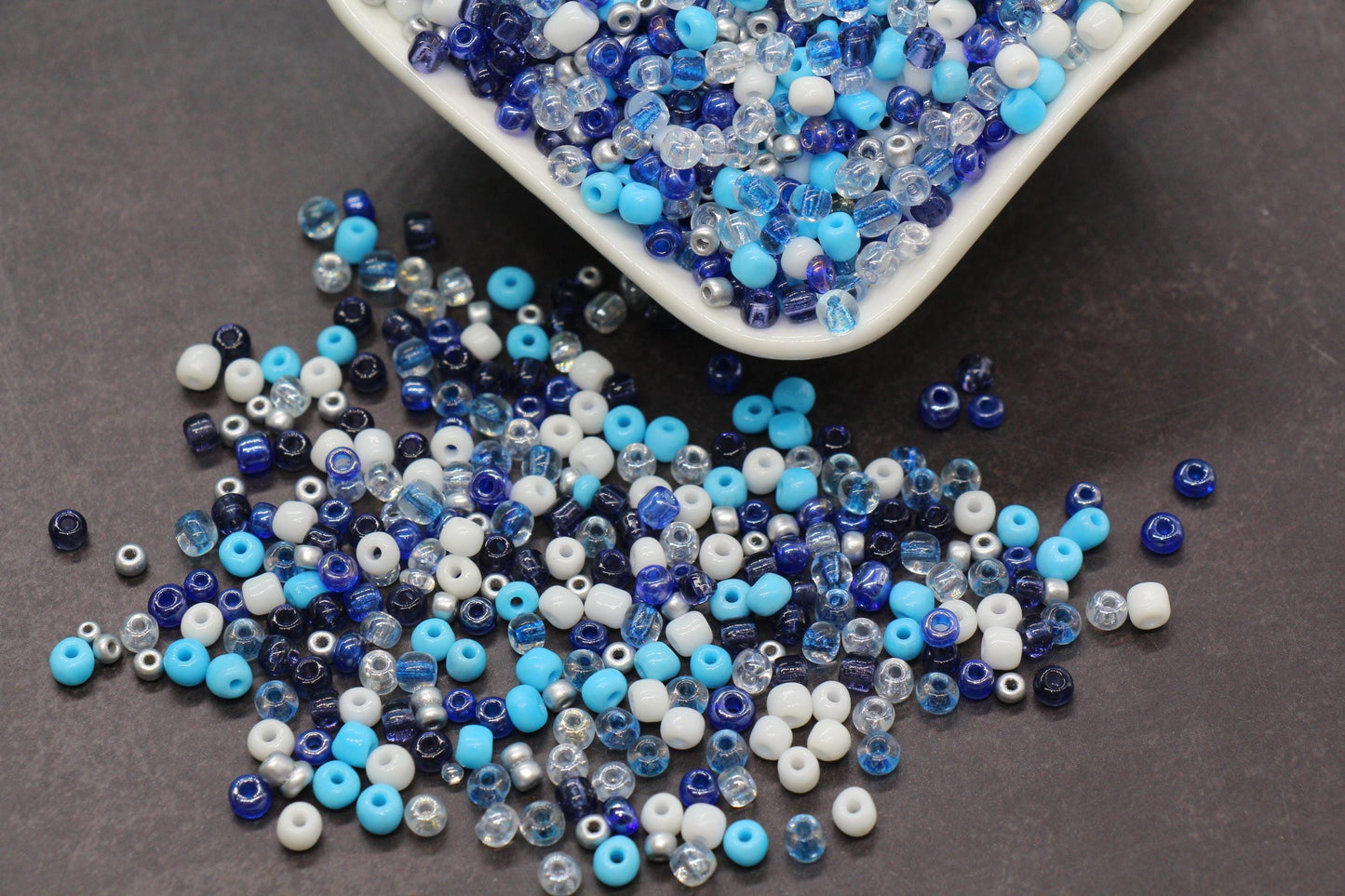 Mix Glass Seed Beads, Size 4mm 6/0 Glass Seed Beads, Blue Mix Seed Beads, Rocailles Beads, Bracelet Beads #3661