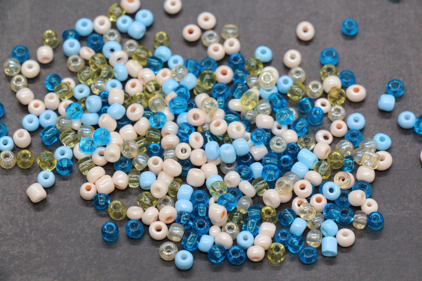 Mix Glass Seed Beads, Size 4mm 6/0 Glass Seed Beads, Blue and Pink Mix Seed Beads, Rocailles Beads, Bracelet Beads #3662