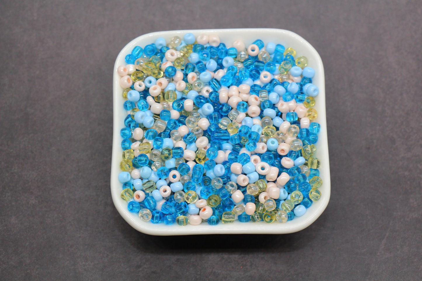 Mix Glass Seed Beads, Size 4mm 6/0 Glass Seed Beads, Blue and Pink Mix Seed Beads, Rocailles Beads, Bracelet Beads #3662