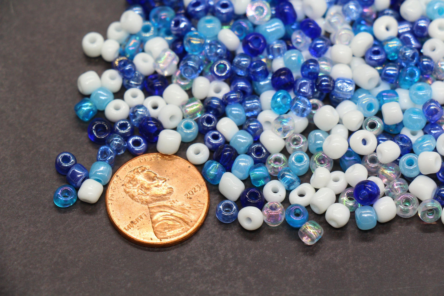 Mix Glass Seed Beads, Size 4mm 6/0 Glass Seed Beads, Blue and Pink Mix Seed Beads, Rocailles Beads, Bracelet Beads #3663