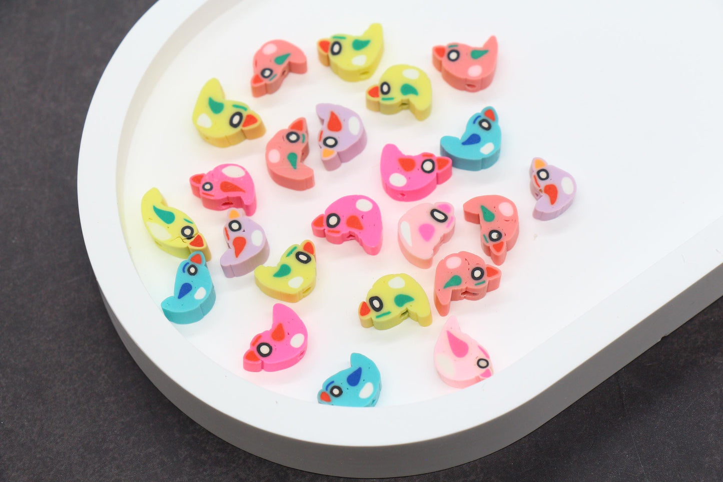 Mix Color Bird Polymer Clay Beads, Handmade Bird Charm Beads, Cute Animal Clay Beads for Jewelry Making, Bracelet Charms, Kids Crafts #953