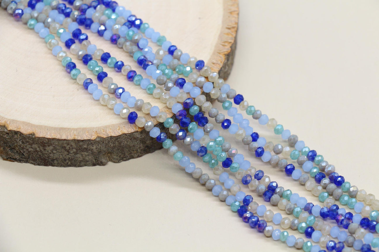 3mm Faceted Glass Seed Beads Full Strand, Mixed Colors for Jewelry Making, Bracelet Beads & Craft Supplies