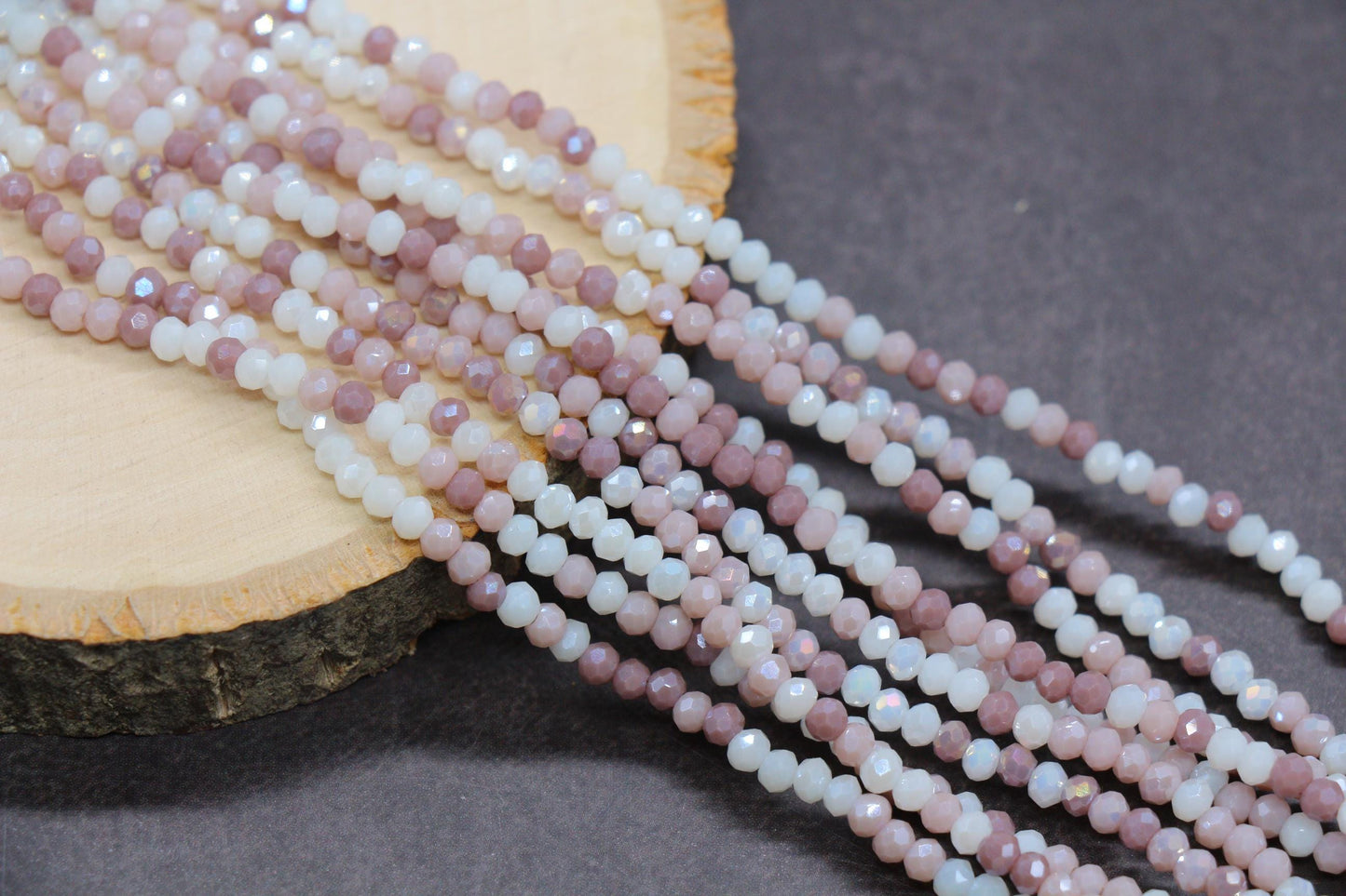 3mm Faceted Glass Seed Beads Full Strand, Mixed Colors for Jewelry Making, Bracelet Beads & Craft Supplies
