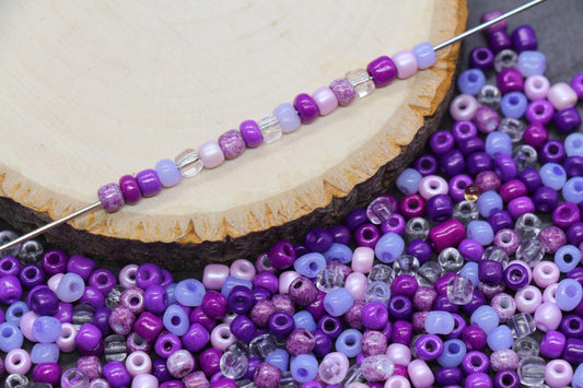 4mm purple mix 6/0 glass seed beads for bracelets and jewelry-making projects