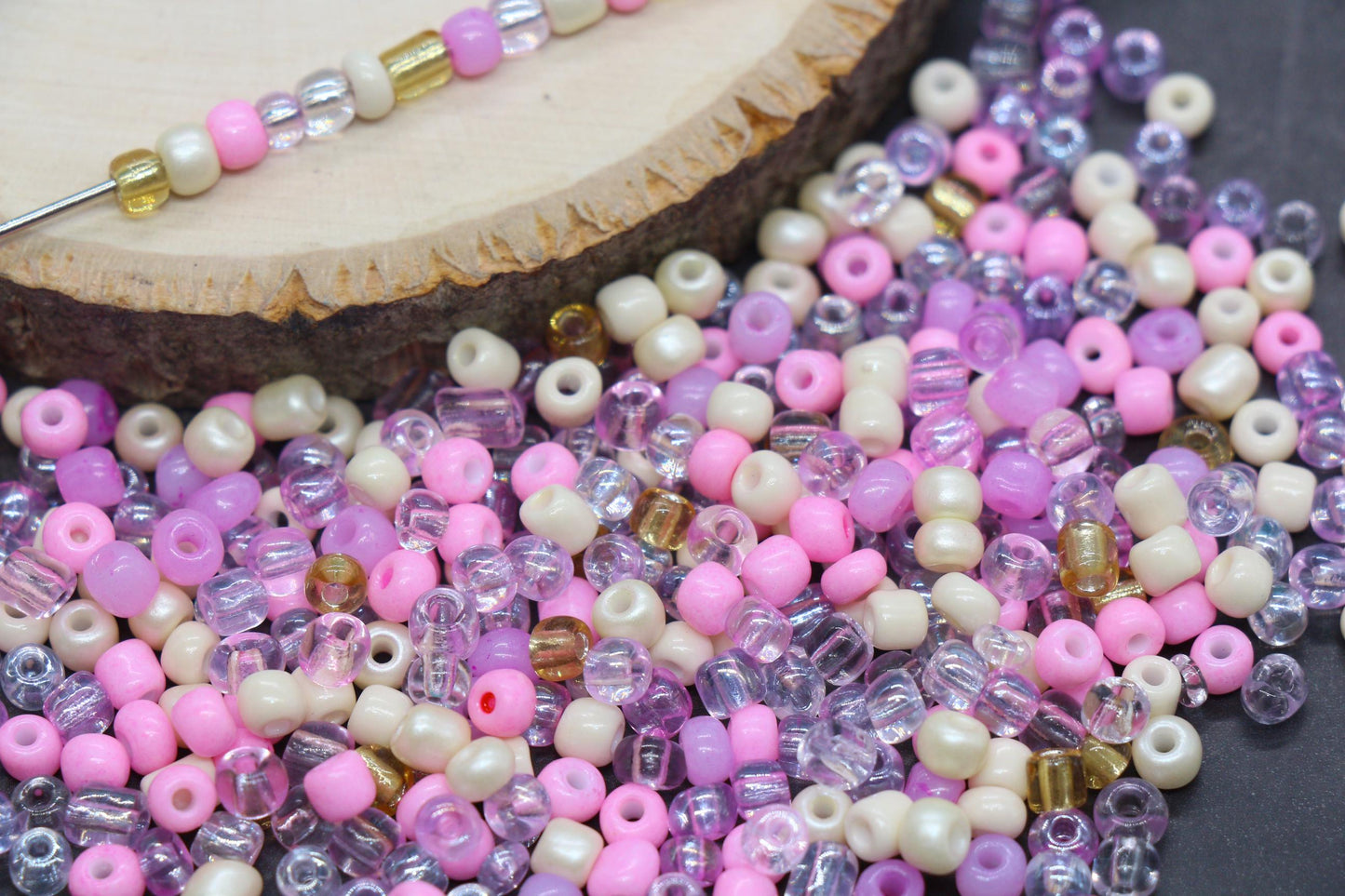 Mix Pink Glass Seed Beads, Size 4mm 6/0 Glass Seed Beads, Mix Seed Beads, Rocailles Beads, Bracelet Beads #3677