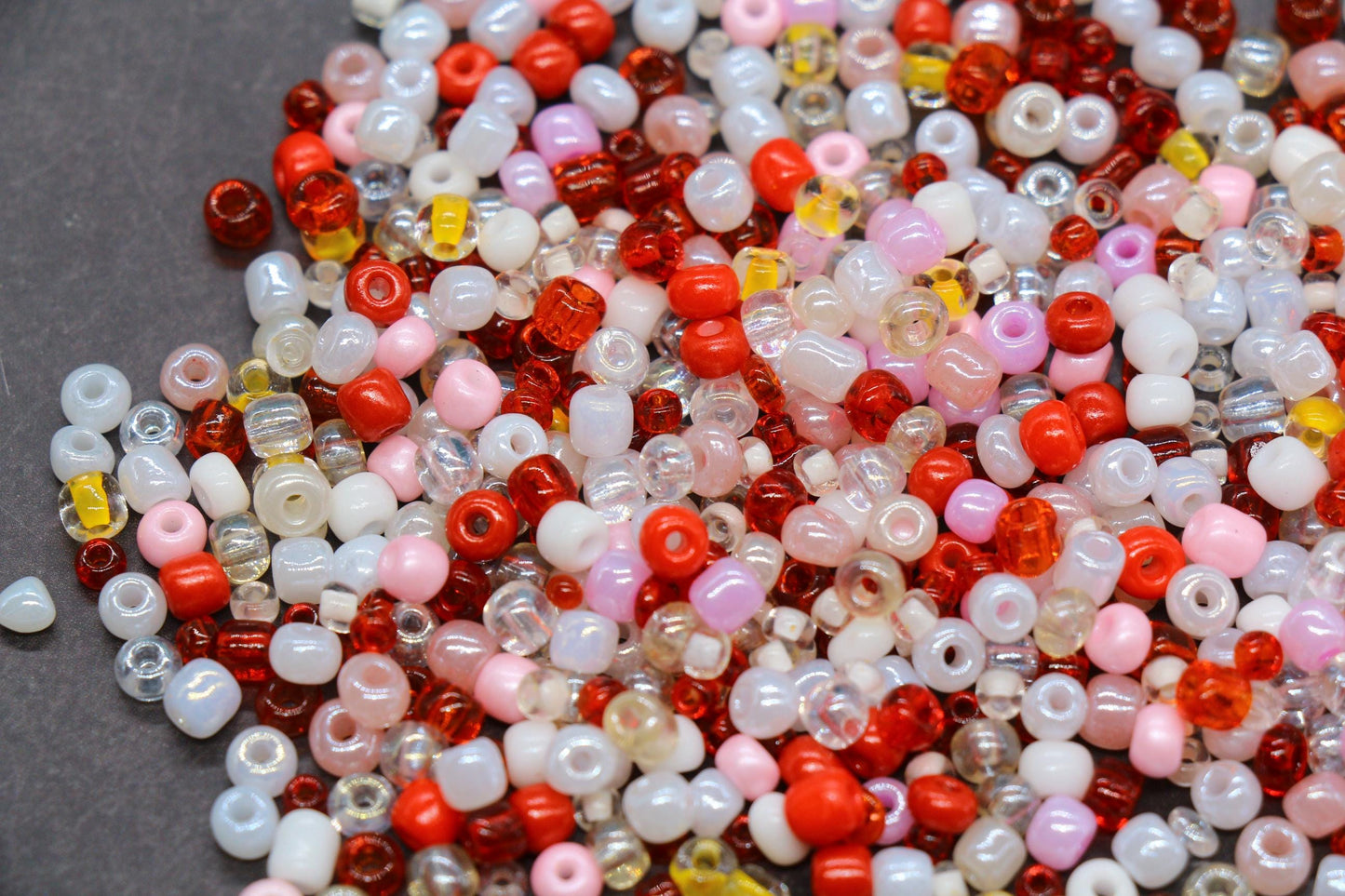 Mix Red Glass Seed Beads, Size 4mm 6/0 Glass Seed Beads, Mix Seed Beads, Rocailles Beads, Bracelet Beads #3678