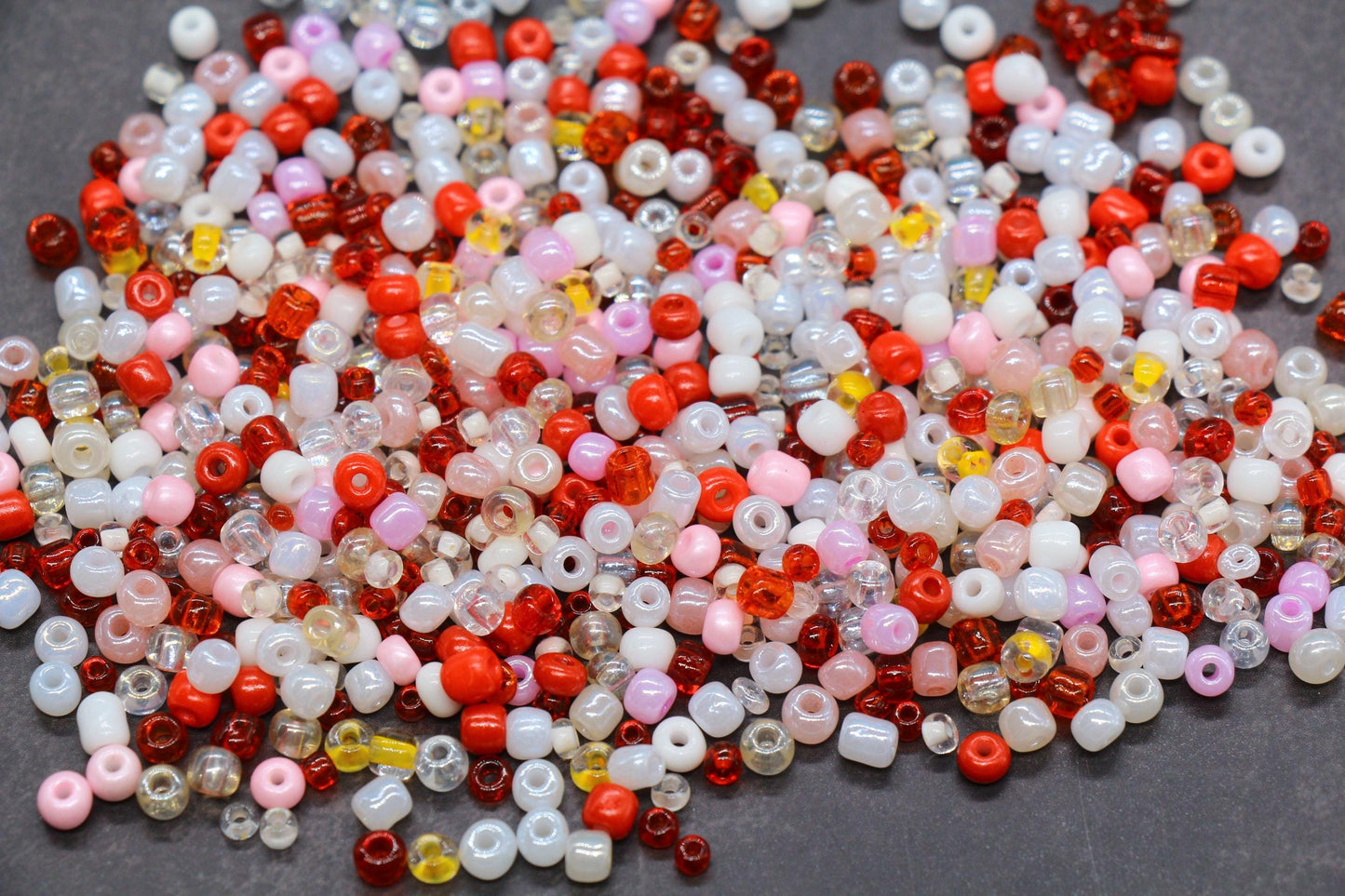 Mix Red Glass Seed Beads, Size 4mm 6/0 Glass Seed Beads, Mix Seed Beads, Rocailles Beads, Bracelet Beads #3678
