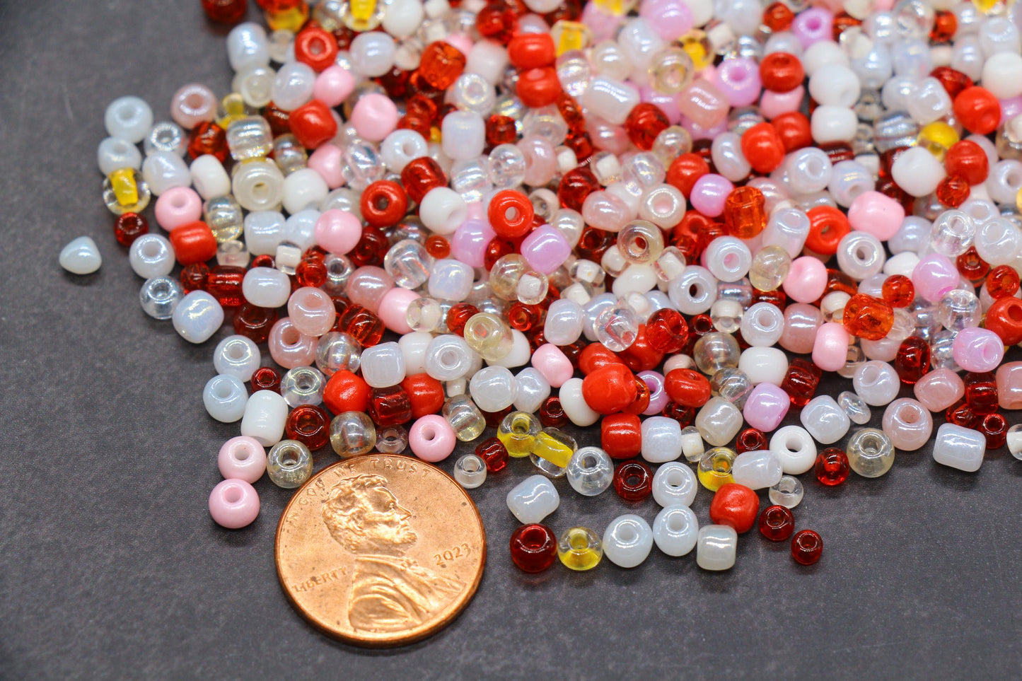 Mix Red Glass Seed Beads, Size 4mm 6/0 Glass Seed Beads, Mix Seed Beads, Rocailles Beads, Bracelet Beads #3678