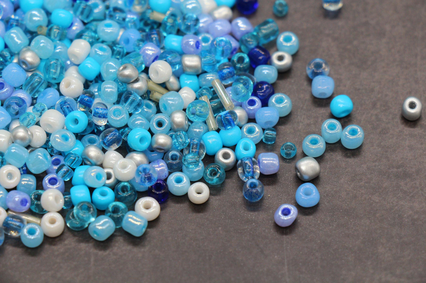 Mix Blue Glass Seed Beads, Size 4mm 6/0 Glass Seed Beads, Mix Seed Beads, Rocailles Beads, Bracelet Beads #3679