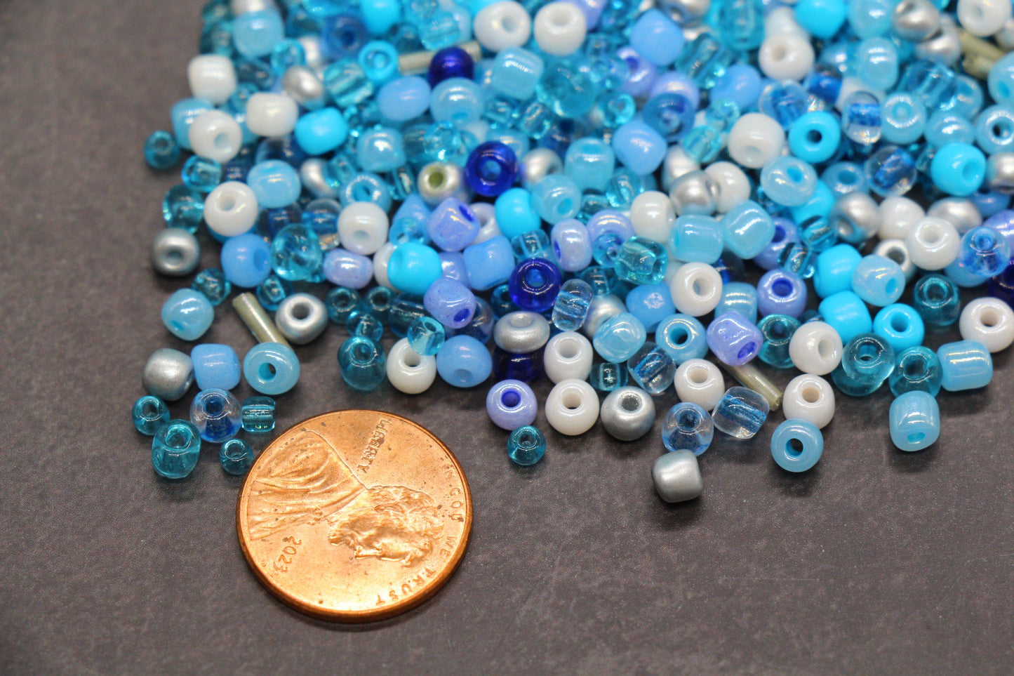 Mix Blue Glass Seed Beads, Size 4mm 6/0 Glass Seed Beads, Mix Seed Beads, Rocailles Beads, Bracelet Beads #3679