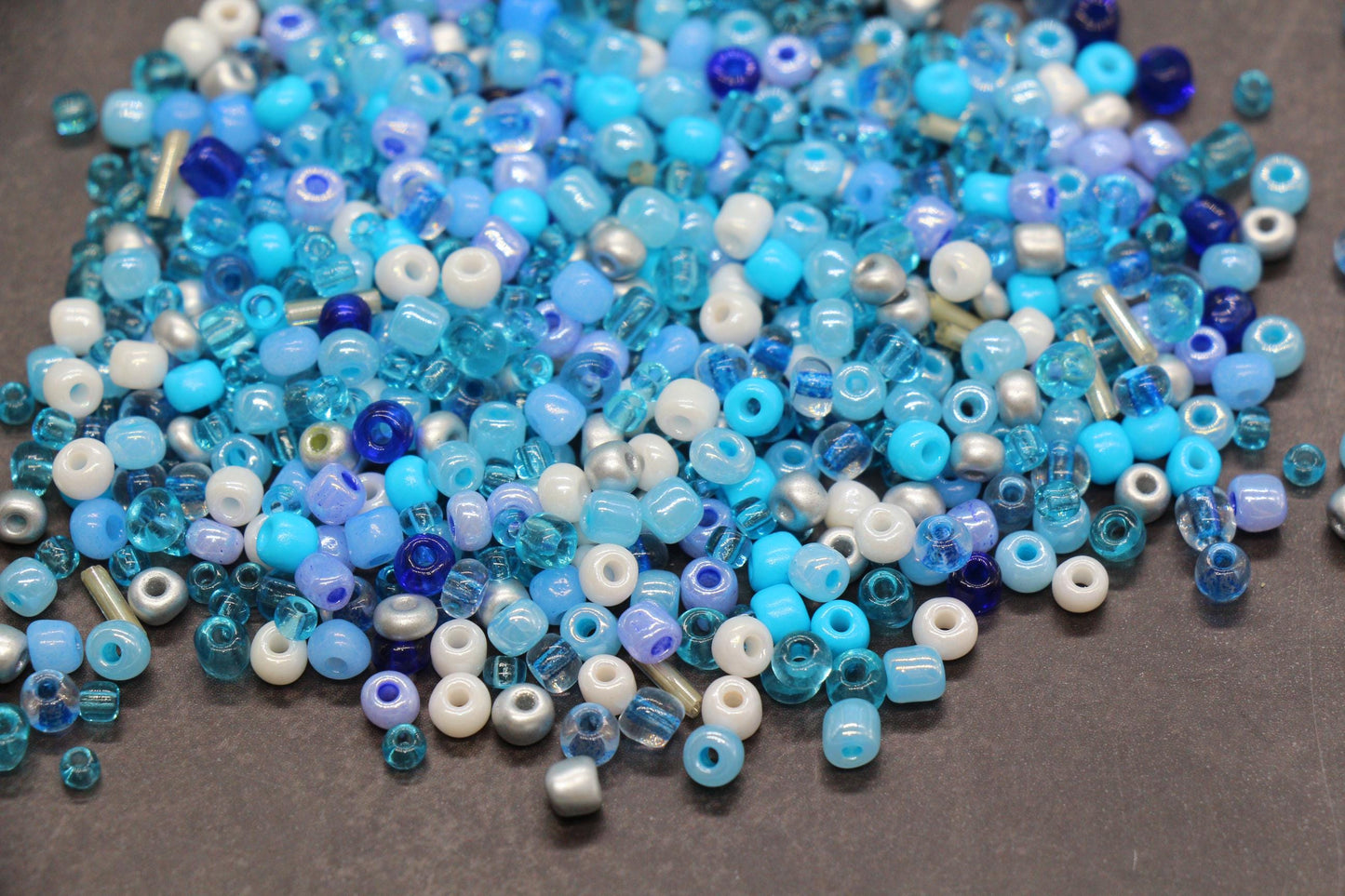 Mix Blue Glass Seed Beads, Size 4mm 6/0 Glass Seed Beads, Mix Seed Beads, Rocailles Beads, Bracelet Beads #3679