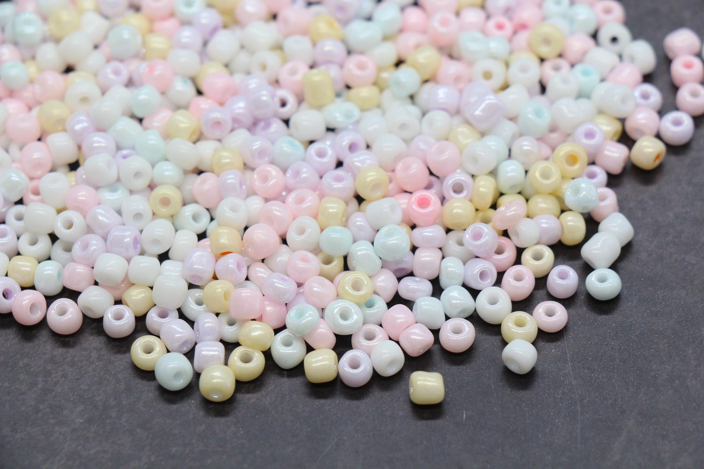 Mix Creamy Glass Seed Beads, Size 4mm 6/0 Glass Seed Beads, Mix Seed Beads, Rocailles Beads, Bracelet Beads #3681