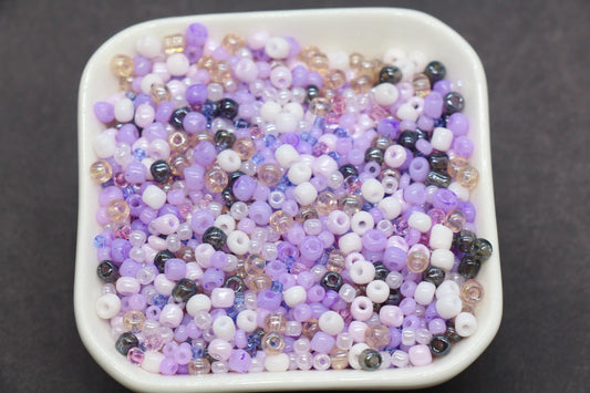 Mix Purple Glass Seed Beads, Size 4mm 6/0 Glass Seed Beads, Mix Seed Beads, Rocailles Beads, Bracelet Beads #3688