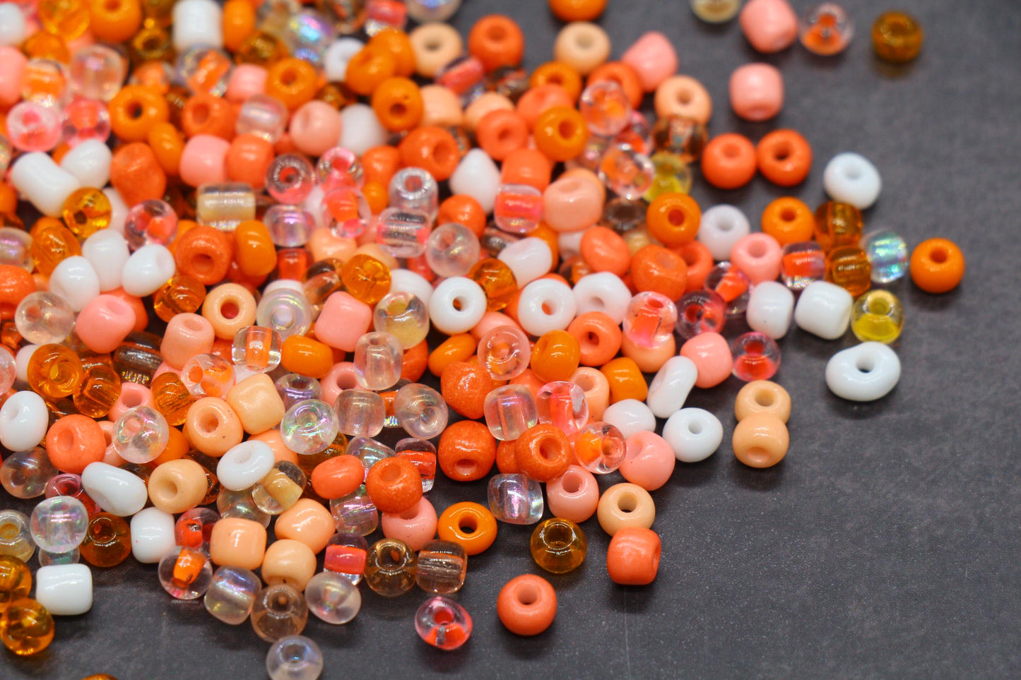 Mix Orange Glass Seed Beads, Size 4mm 6/0 Glass Seed Beads, Mix Seed Beads, Rocailles Beads, Bracelet Beads #3689