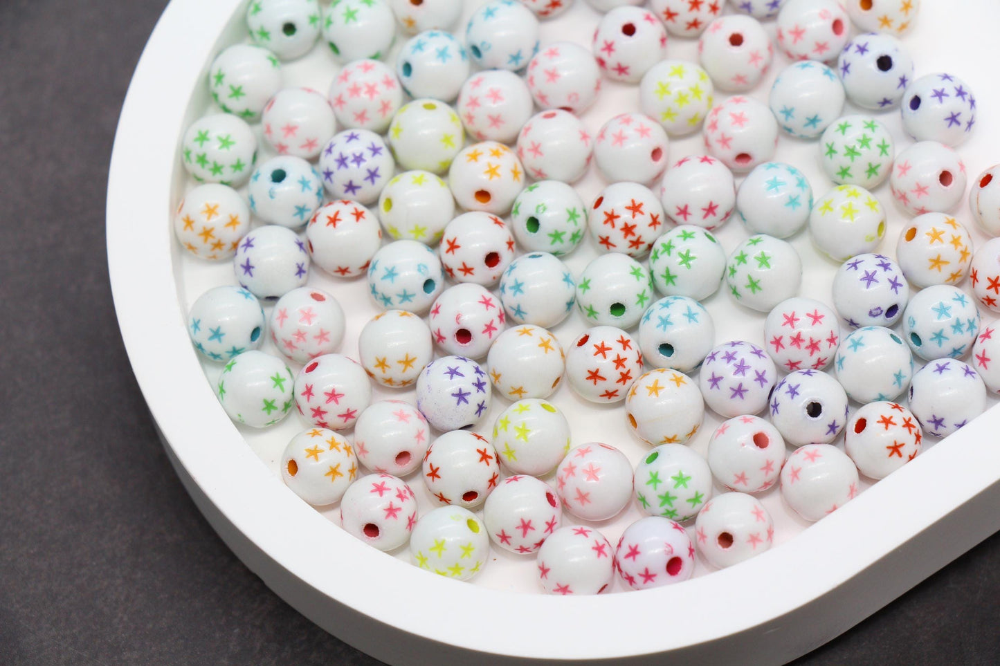 Star Beads, Silver Star Beads, Gold Star Beads, Plastic Gumball Beads, Bubblegum Beads, Chunky Beads