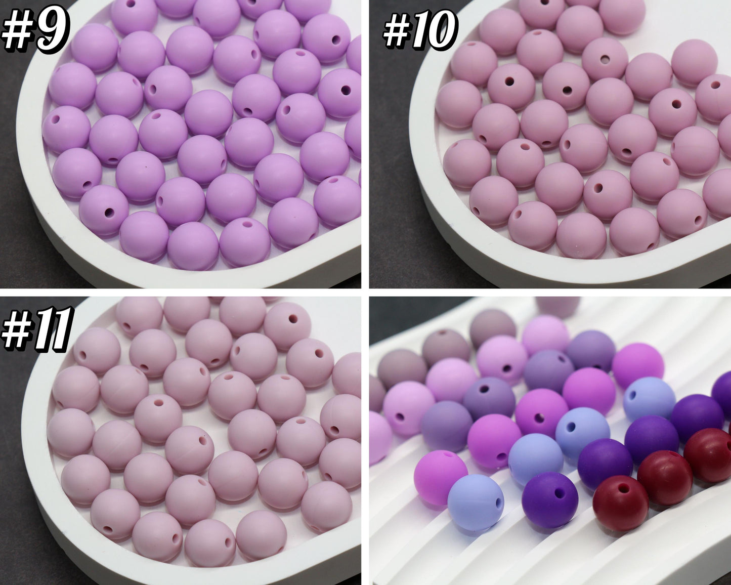 12mm Purple Silicone Beads, Round Bubblegum Beads for Bracelets, Beads for Pens, Non-Toxic Food Grade, Craft Supplies, Gift for Her