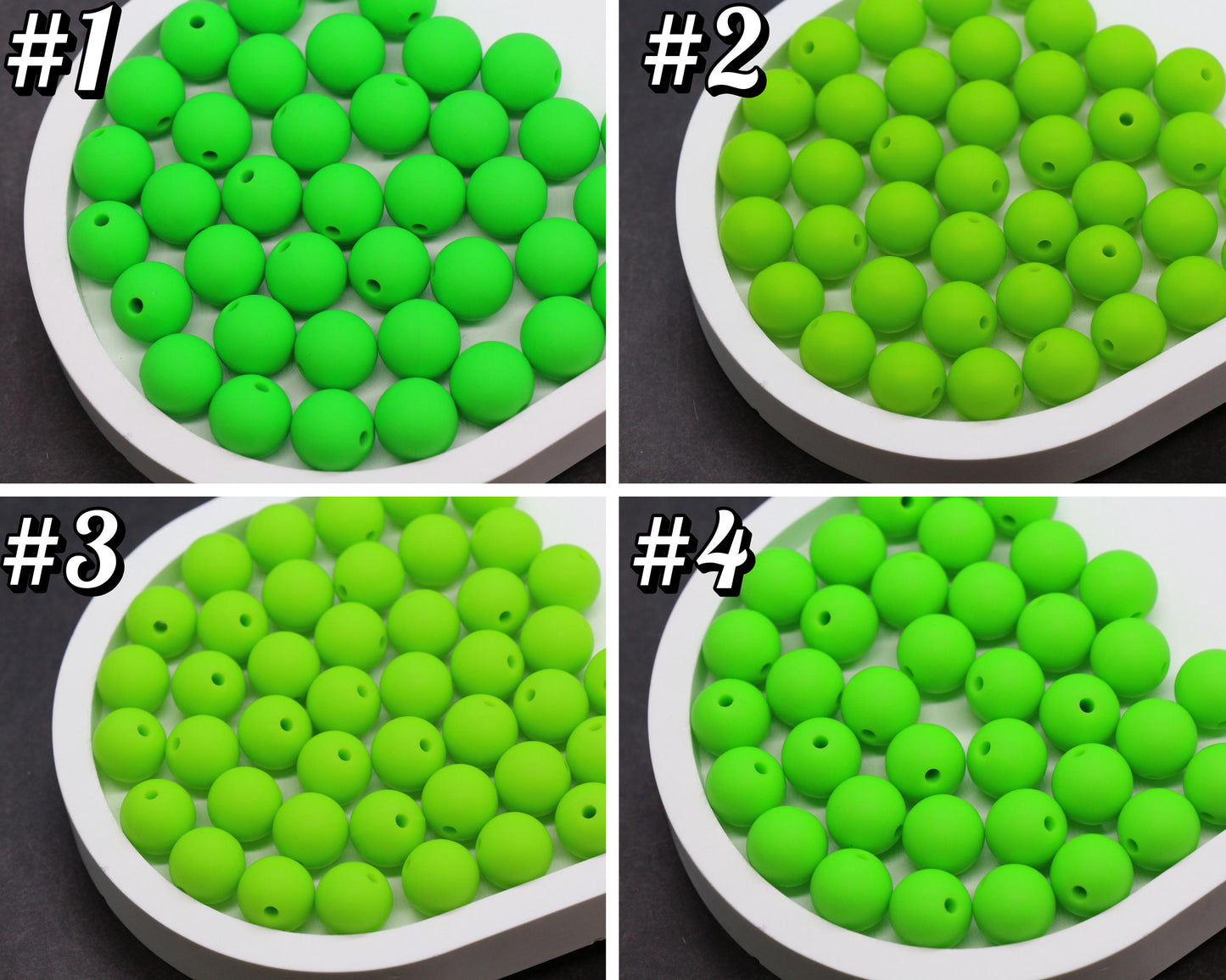 12mm Green Silicone Beads, Round Bubblegum Beads for Bracelets, Beads for Pens, Non-Toxic Food Grade, Craft Supplies, Gift for Her