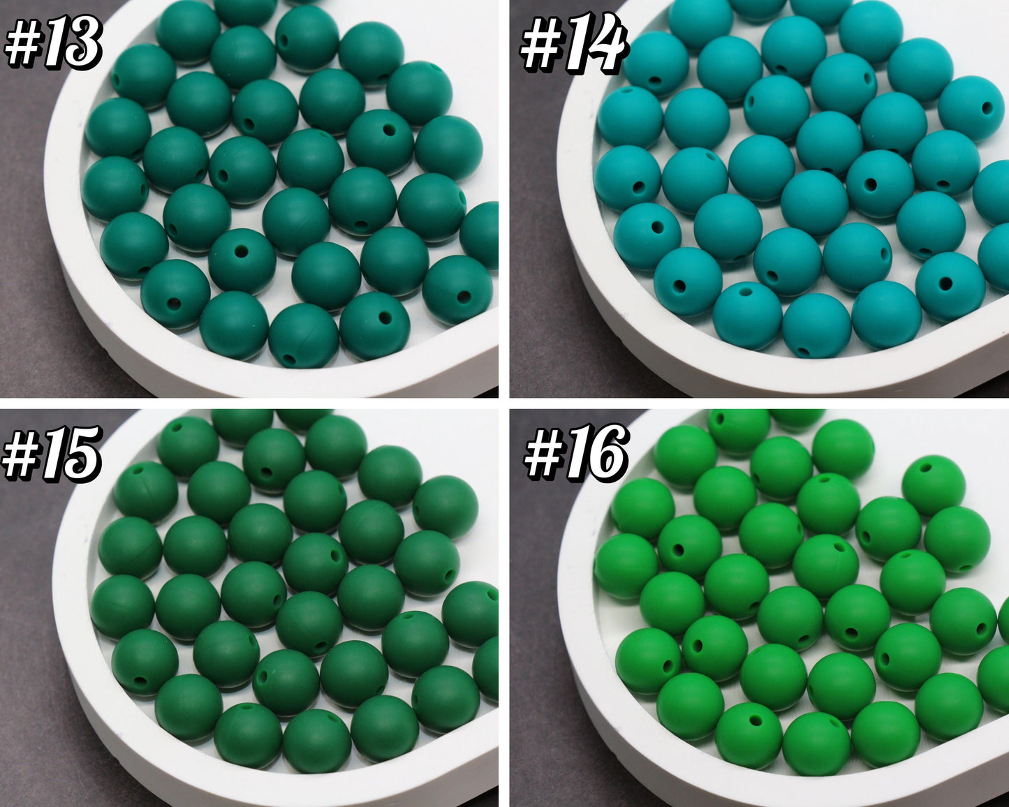 12mm Green Silicone Beads, Round Bubblegum Beads for Bracelets, Beads for Pens, Non-Toxic Food Grade, Craft Supplies, Gift for Her