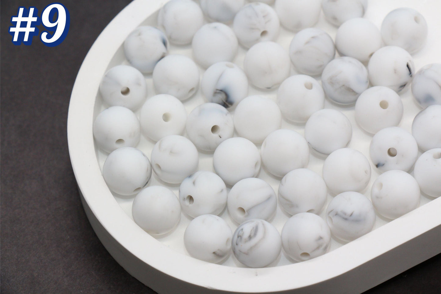 12mm Marble Silicone Beads, Round Bubblegum Beads for Bracelets, Beads for Pens, Non-Toxic Food Grade, Craft Supplies, Gift for Her