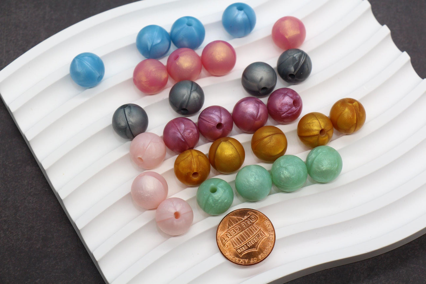 12mm Metallic Silicone Beads, Round Bubblegum Beads for Bracelets, Beads for Pens, Non-Toxic Food Grade, Craft Supplies, Gift for Her