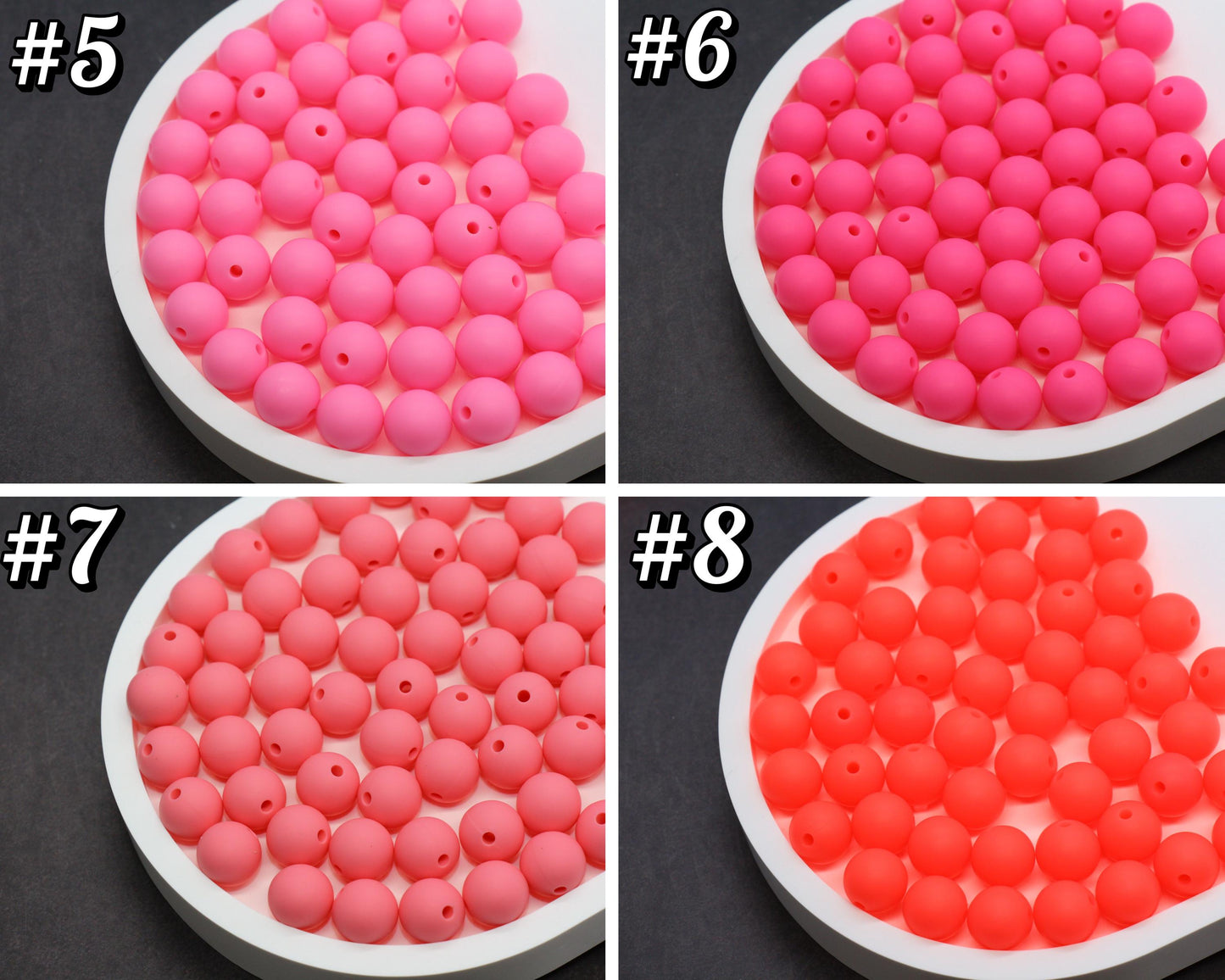 12mm Pink Silicone Beads, Round Bubblegum Beads for Bracelets, Beads for Pens, Non-Toxic Food Grade, Craft Supplies, Gift for Her