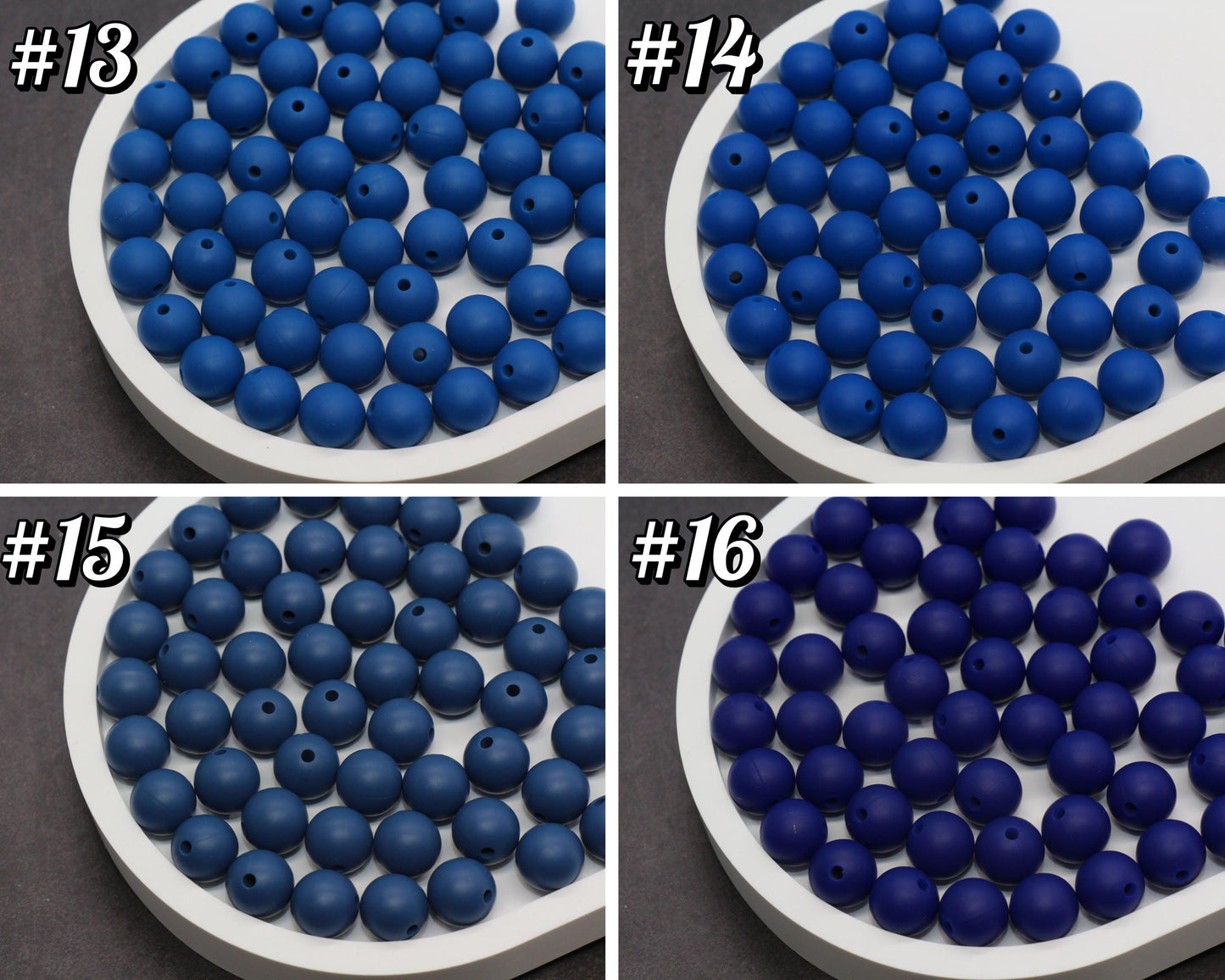 12mm Blue Silicone Beads, Round Bubblegum Beads for Bracelets, Beads for Pens, Non-Toxic Food Grade, Craft Supplies, Gift for Her