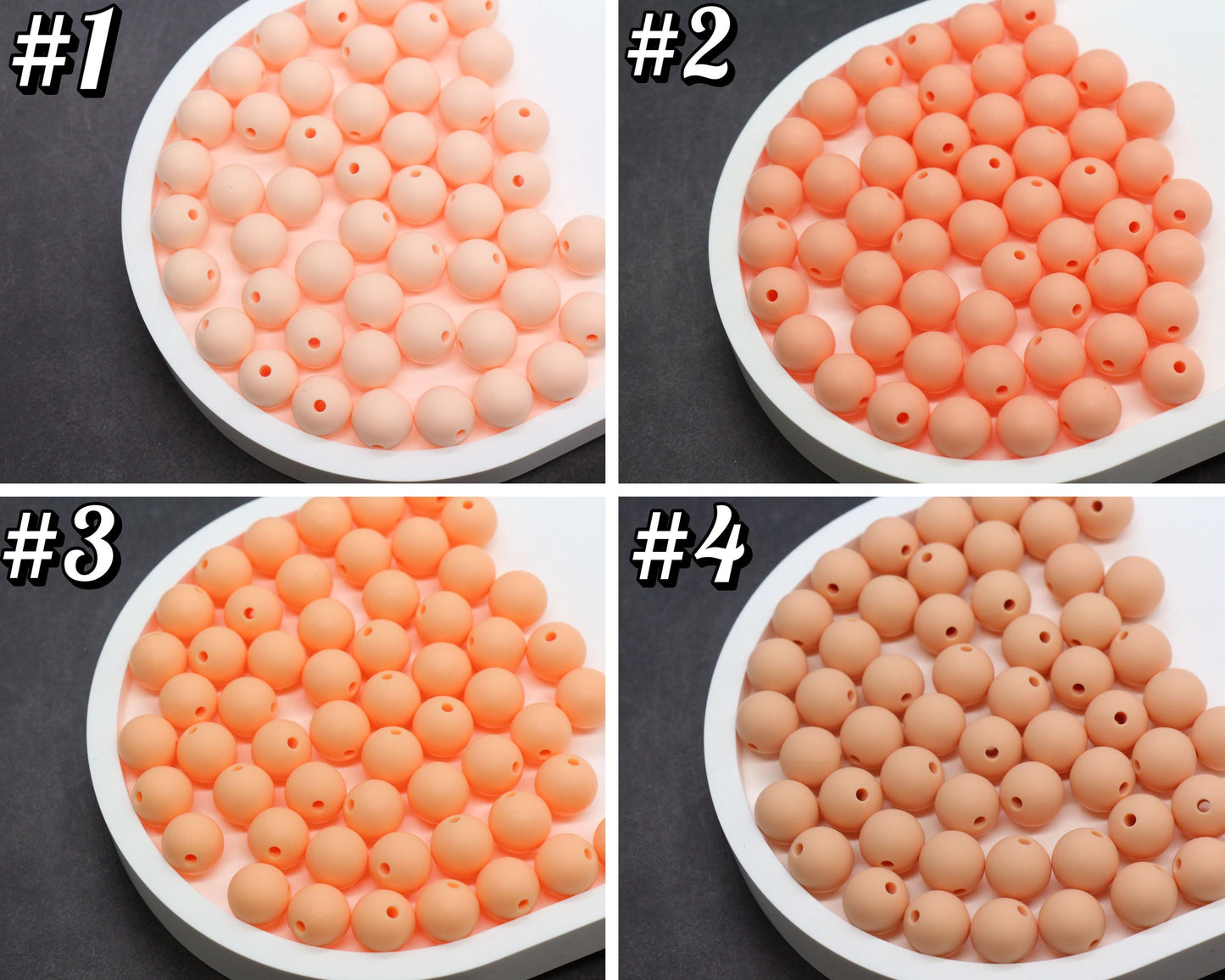 12mm Orange Silicone Beads, Round Bubblegum Beads for Bracelets, Beads for Pens, Non-Toxic Food Grade, Craft Supplies, Gift for Her