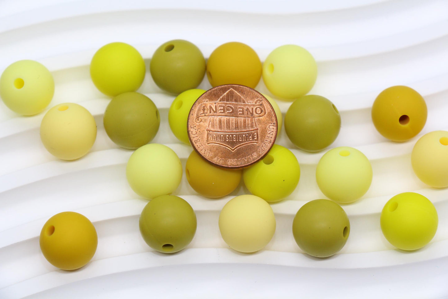 12mm Yellow Silicone Beads, Round Bubblegum Beads for Bracelets, Beads for Pens, Non-Toxic Food Grade, Craft Supplies, Gift for Her
