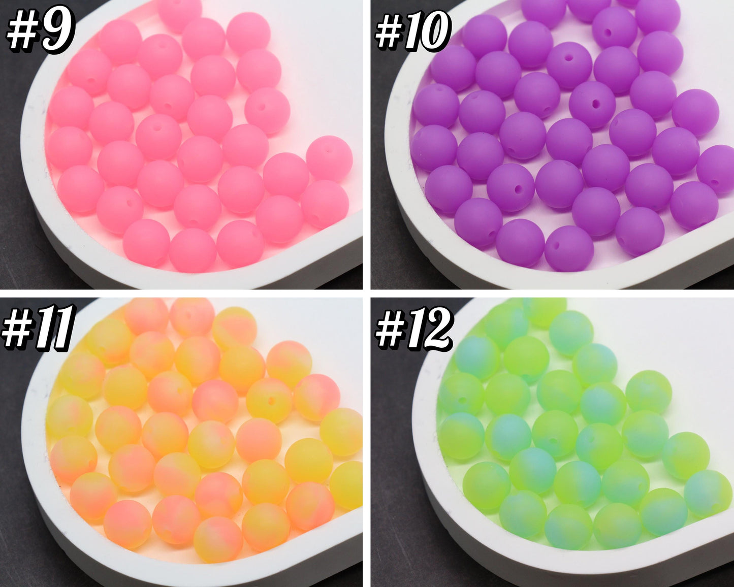 12mm Glow in the dark Silicone Beads, Round Beads for Jewelry Making, Beads for Pens, Beads for Bracelets