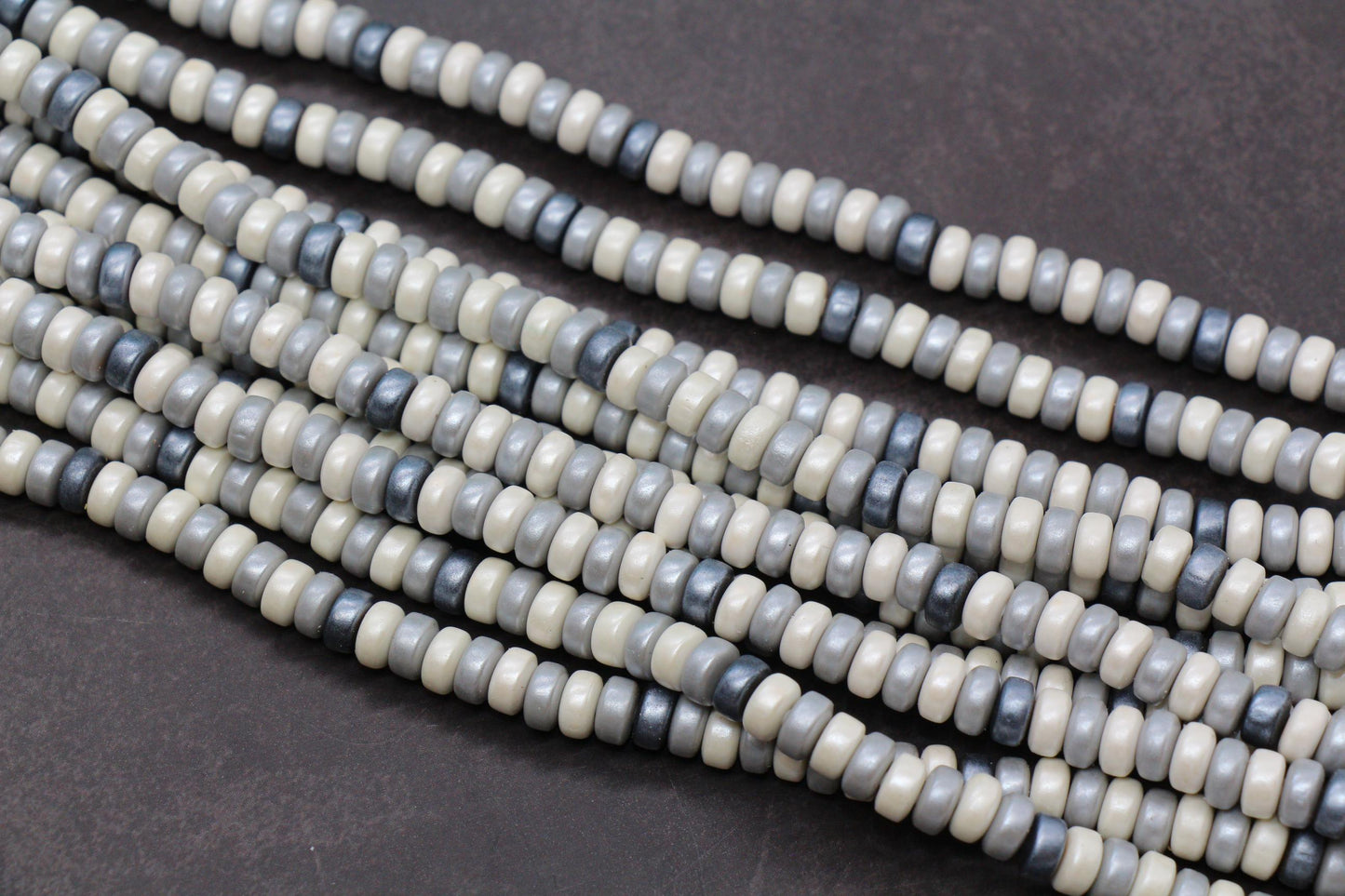 6mm Shimmer Chunky Polymer Clay Beads, Shinny Mix Heishi Spacer Beads, Polymer Clay Rondell Beads, Heishi Spacer Beads #614