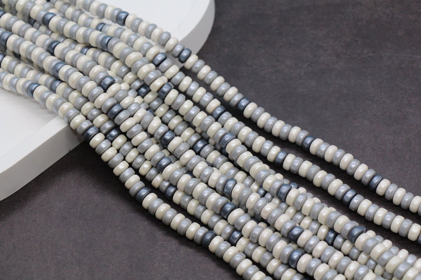 6mm Shimmer Chunky Polymer Clay Beads, Shinny Mix Heishi Spacer Beads, Polymer Clay Rondell Beads, Heishi Spacer Beads #614