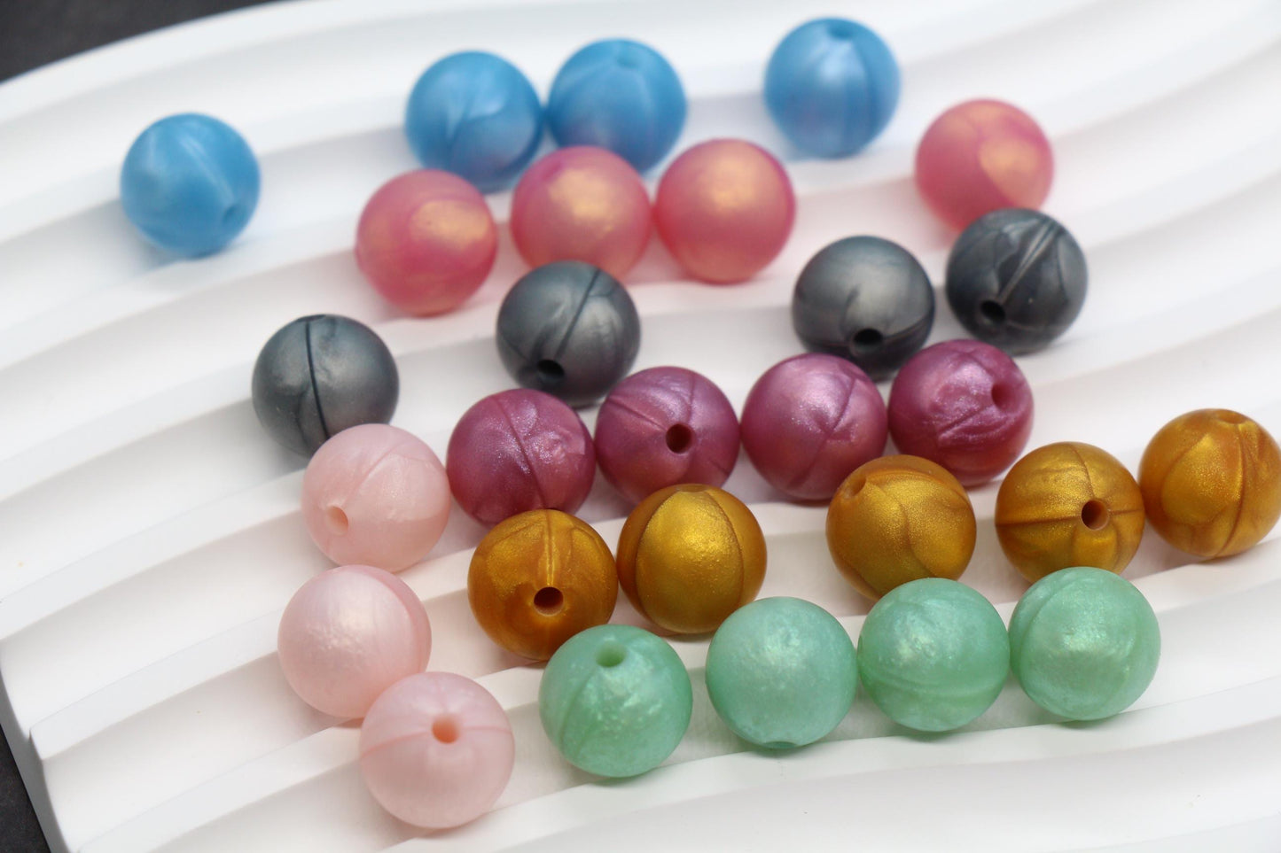 12mm Metallic Silicone Beads, Round Bubblegum Beads for Bracelets, Beads for Pens, Non-Toxic Food Grade, Craft Supplies, Gift for Her