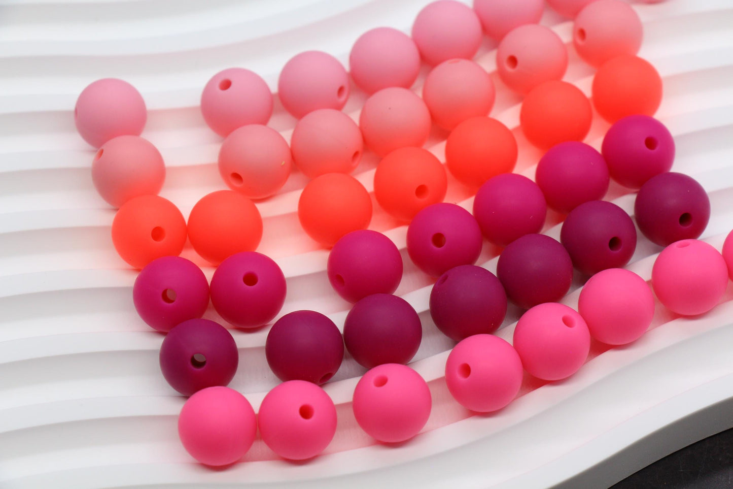 12mm Pink Silicone Beads, Round Bubblegum Beads for Bracelets, Beads for Pens, Non-Toxic Food Grade, Craft Supplies, Gift for Her