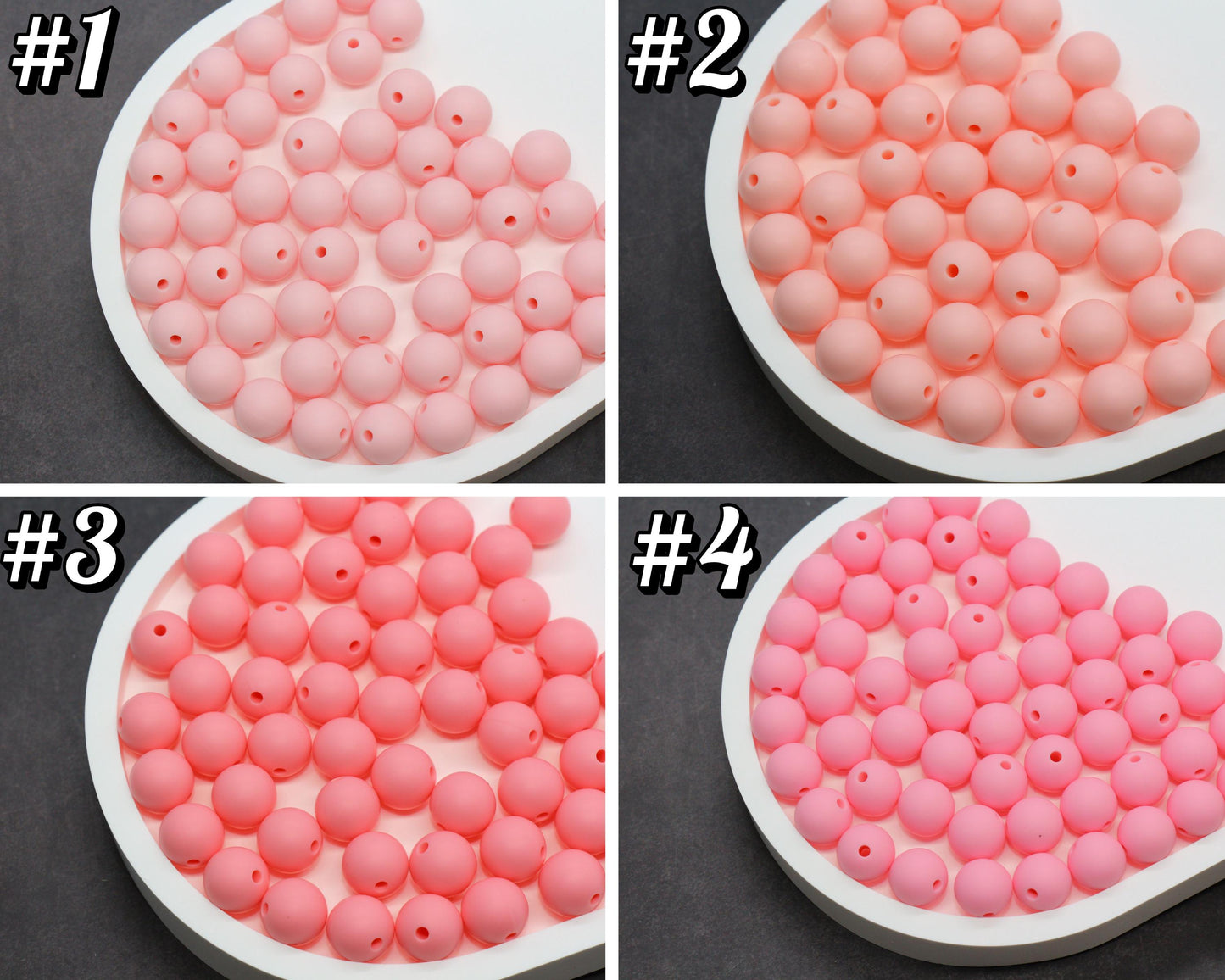 12mm Pink Silicone Beads, Round Bubblegum Beads for Bracelets, Beads for Pens, Non-Toxic Food Grade, Craft Supplies, Gift for Her